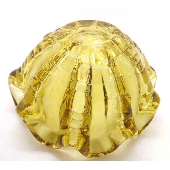 Murano Art Glass Ruffled Pinched Edged Amber Bowl/Ashtray preowned - Picture 3 of 4